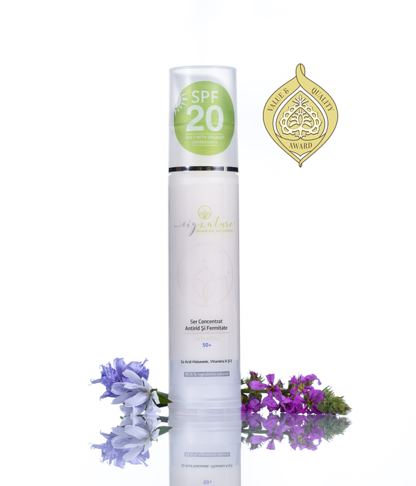 50+ Ránctalanító és Bőrfeszesítő Szérum, Hialuronsavval, A és E Vitaminokkal - 50 ml