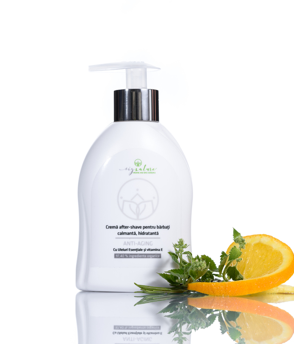 After Shave Beruhigende, feuchtigkeitsspendende Creme mit ätherischen Ölen und Vitamin E - 250 ml
