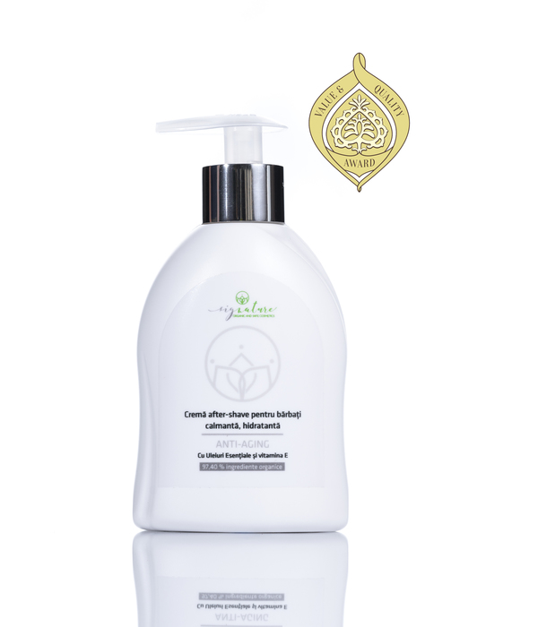 After Shave Beruhigende, feuchtigkeitsspendende Creme mit ätherischen Ölen und Vitamin E - 250 ml