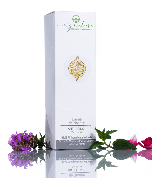 Hydrating Night Cream for Dry Skin with Mango Butter, Peony- and Mint Extract - 50 ml
