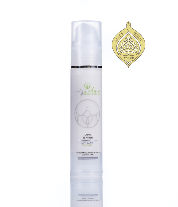 Hydrating Night Cream for Dry Skin with Mango Butter, Peony- and Mint Extract - 50 ml